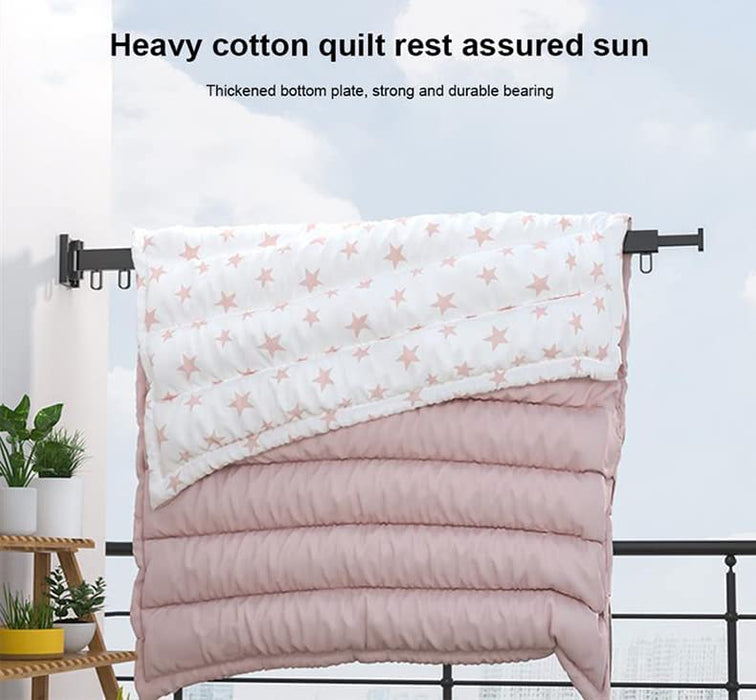 SKYISOK Foldable Clothes Hanger Wall Mount Retractable Cloth Drying Rack Indoor Outdoor Aluminum Home Laundry Clothesline Space Saving