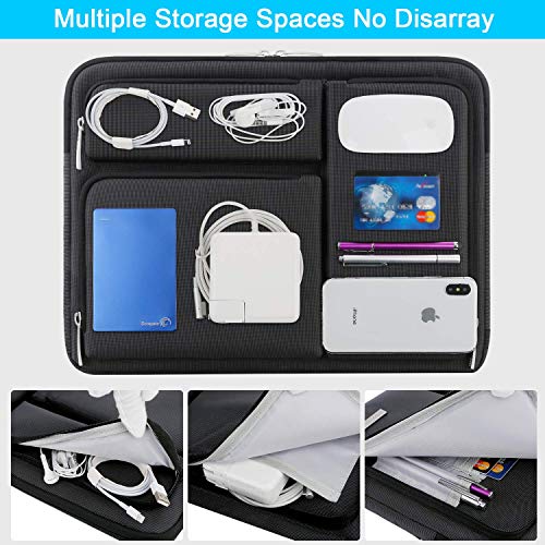 Lacdo 360° Protective Laptop Sleeve Case for 14 inch New MacBook Pro M4/M3/M2/M1 Chips Pro Max A3112 A3401 A3185 A2918 A2992 A2779 2024-2021, 13.8 inch Surface Laptop 7th Copilot+PC Computer Bag,Black