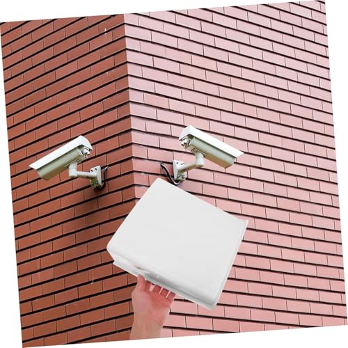 NALACAL Security Camera Weatherproof Cover Shield, Protective Sun Shade Housing for Nest, Ring, Arlo Dome, and Bullet Outdoor Cameras – 27x26.5x9.5CM (White, 1PC)