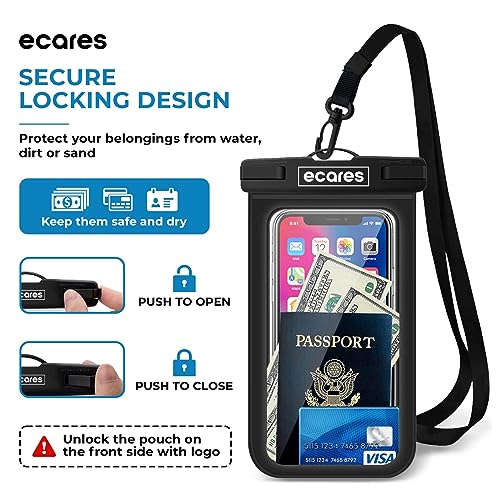 ECARES? Mobile Waterproof Pouch, Touchscreen Functionality Bag, Waterproof Case, Cellphone Dry Bag, Waterproof Phone Case, Drift Diving Swimming Waterproof Bag, for Smart Cellphones upto 7??(Pack-1)
