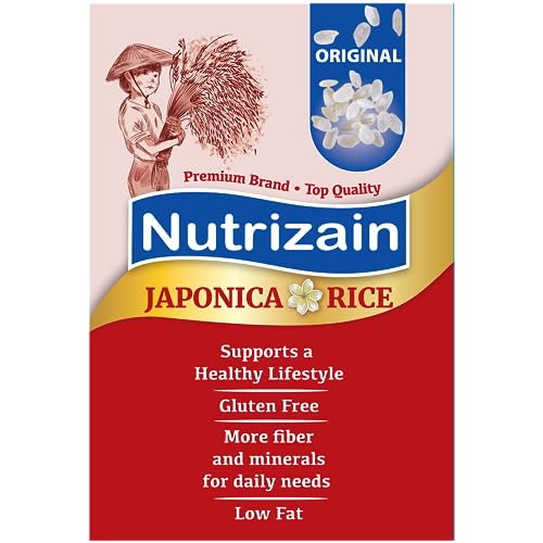 NUTRIZAIN Japonica Sushi Rice 4lb (1.8kg) Box | Vacuum Packed for Longer Freshness | Gluten Free | Sushi Rice