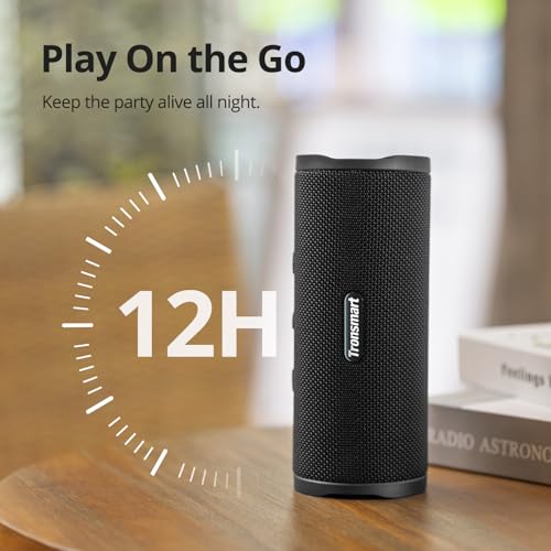 Tronsmart Mirtune C3 Portable Bluetooth Speaker, 24W Stereo Sound, IPX7 Waterproof, 12H Playtime, Stereo Pairing Bluetooth 5.3, for Outdoor, Home, Party (Black)
