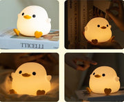 HAWAII Duck Night Light for Kids,Soft Silicone Cute Night Lamp for Kids Room,Touch Control Dimming,USB Rechargeable Portable Night Light,Gifts for Boys & Girls