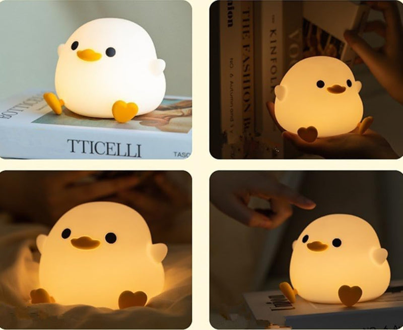 HAWAII Duck Night Light for Kids,Soft Silicone Cute Night Lamp for Kids Room,Touch Control Dimming,USB Rechargeable Portable Night Light,Gifts for Boys & Girls