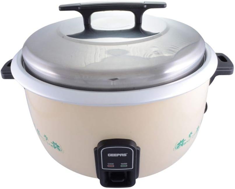 Geepas Grc4323 10 L Electric Rice Cooker With Steamer | 3000W Non-Stick Inner Pot, Automatic Cooking, Easy Cleaning, High-Temperature Protection - Make & Steam Healthy Food Vegetables, Gray