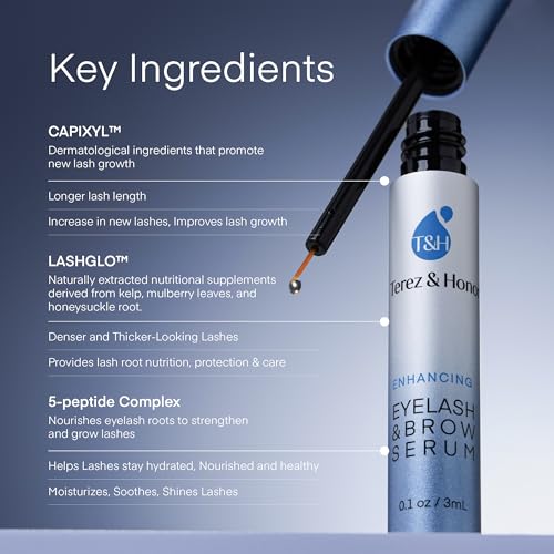 TEREZ & HONOR Natural Eyelash Growth Serum and Brow Enhancer to Grow Thicker, Longer Lashes for Long, Luscious Lashes and Eyebrows[3ml] 3ml