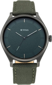 Neo V Dark Blue Dial, Green Fabric Strap Analog Round Watch for Men's