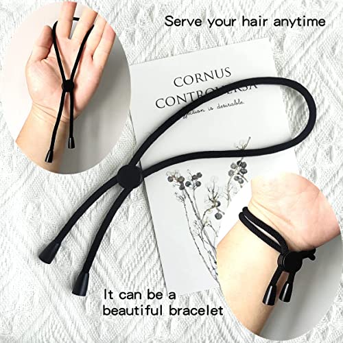 NALACAL 5 Pcs NEW Adjustable Headband Hair Tie for Thick Heavy Natural Kinky or Curly Hair, Adjustable Sizing for the Afro Puff Ponytail, Hair Bun, High Puff, and Updos