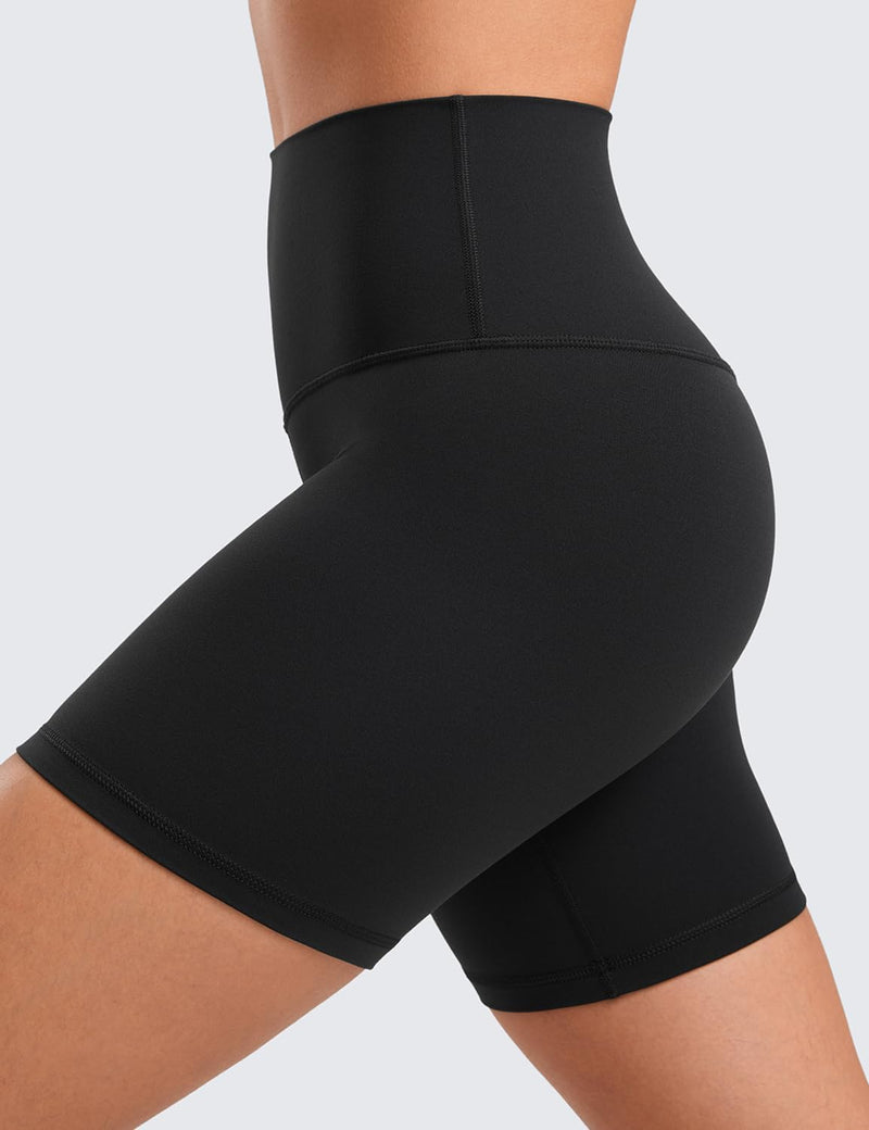 CRZ YOGA Womens ButterLuxe Biker Shorts 6"- High Waist Workout Athletic Running Spandex Yoga Shorts