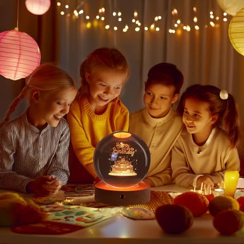 NALACAL Birthday Gifts for Girls and Boys, 3D Crystal Ball Night Light, Birthday Decoration, 16 Colors 4 Modes, Remote Control LED Night Light Unique Birthday Gifts for Men Women