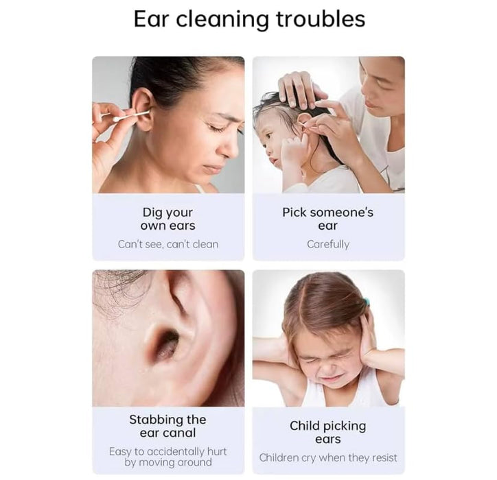 SEA5A® Ear Wax Remover Cleaner Ear Wax Removal Tool With HD CAM, Scope and 6 LED Lights, Ear Cleaner, Ear Wax Cleaning Kit - Earwax Remover Tool with 8 Spoon, For Android And IPHONE.