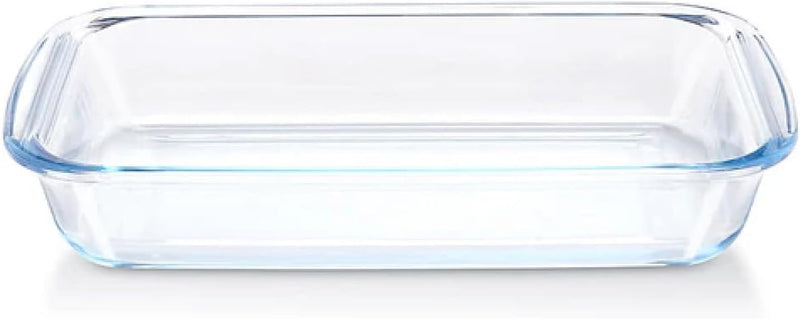 Borosil Rectangular Baking Dish 1.5 liter made with Borosilicate Glass Oven, Microwave & Dishwasher Safe Casserole Dish Heat Resistant Bakeware for Cooking & Serving, DSHEX0043 - Clear 2.2 LITER