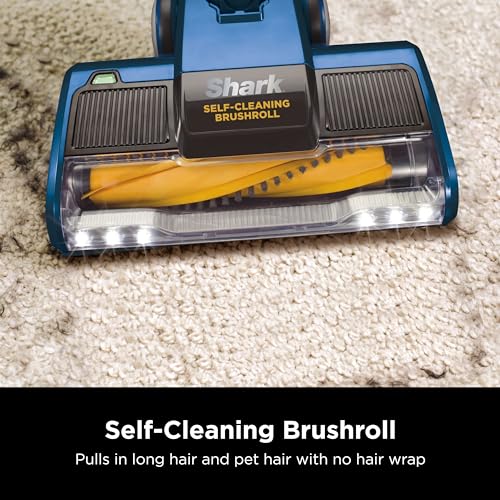 Shark HV343AMZ Rocket Corded Stick Vacuum with Self Cleaning Brushroll Perfect for Pet Hair Pickup, Converts to a Hand Vacuum, with Crevice & Upholstery Tools, Blue/Silver, 0.68 Dust Cup Capacity