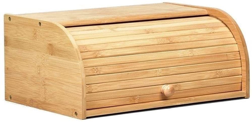 VITAL Bamboo Bread Box keep The Bread Fresh For Kitchen Counter-Large Capacity Wooden Bread Storage Container Farmhouse Bread Box with Window Bread Holder