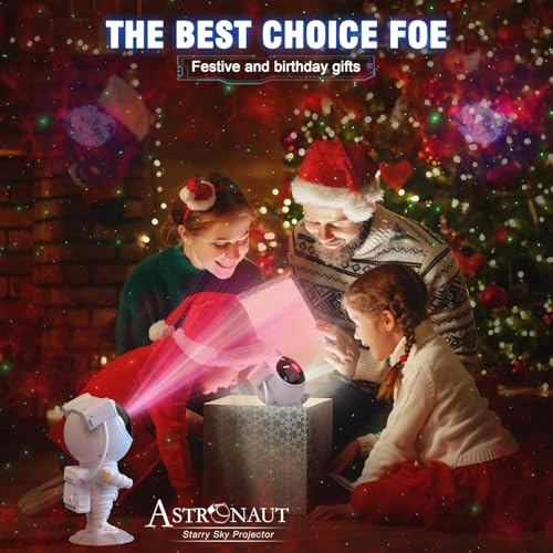 Joyradia Astronaut Projector Lamp Projection LED Night Light Cartoon Spaceman Table Lamp Starry Nursery Colorful Change Children Baby Bedroom Home Decor Creative Gift