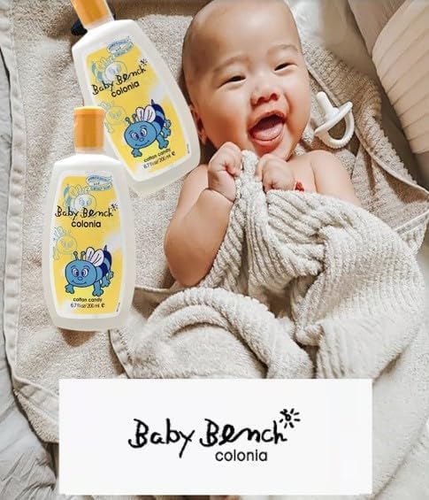 Baby Bench Colonia COTTON CANDY COLOGNE | Perfume for Babies, Gentle & Safe, Mild Fragrance | Long-lasting Moisture & Delicate Fragrance | Safe for Mother's Hands & Baby's Skin 200 ml - (Pack of 3).