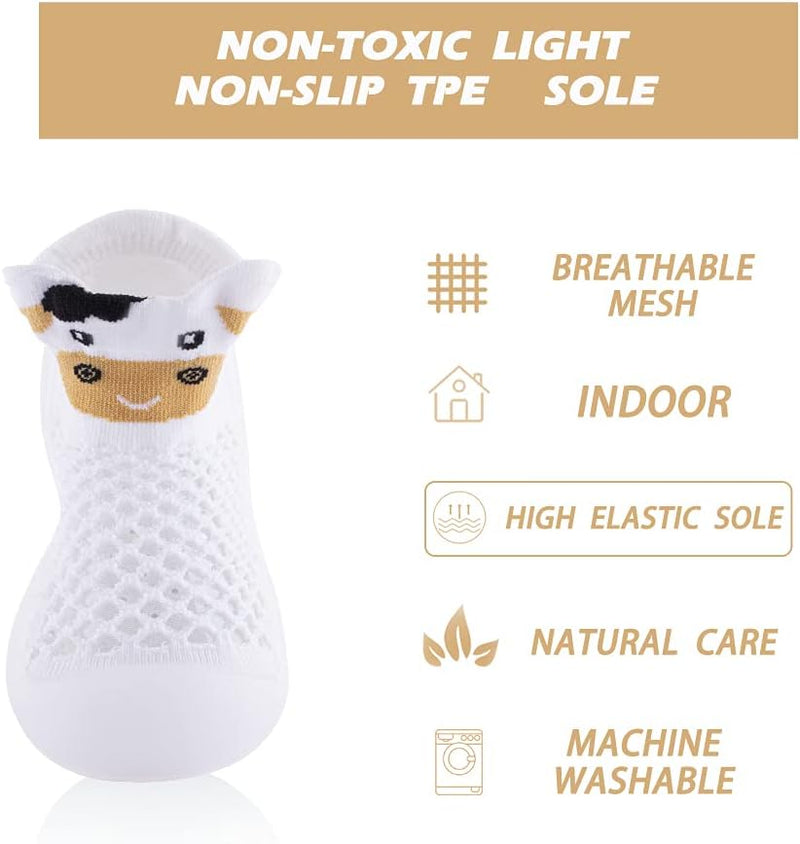 Baby Toddler Non-Skid Sock Shoes Indoor Slipper Breathable Cotton Mesh Lightweight Sole Infant Boy Girls Kids Children