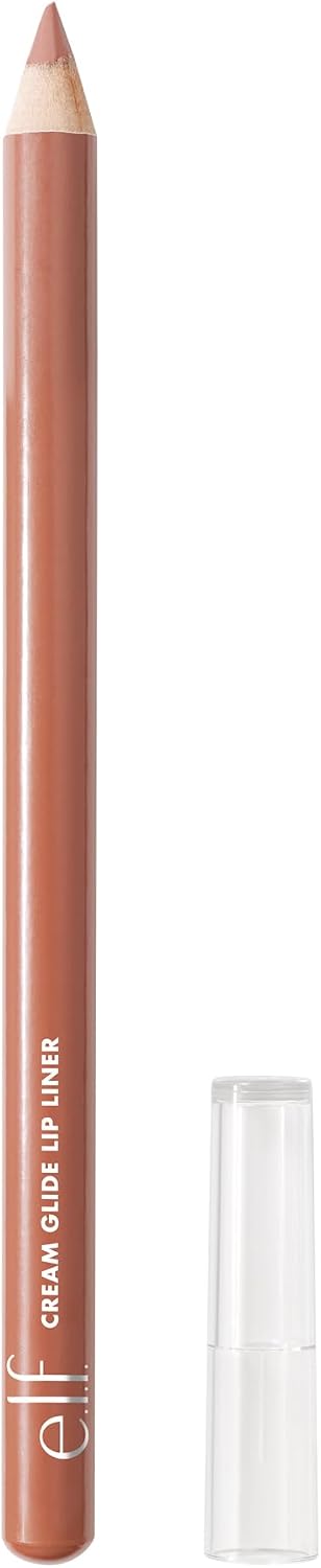 e.l.f. Cream Glide Lip Liner, Lip Shaping & Modeling, Highly Pigmented Pen, Semi-Matte Finish, Vegan & Cruelty Free, Mauve Aside - Pinky Swear