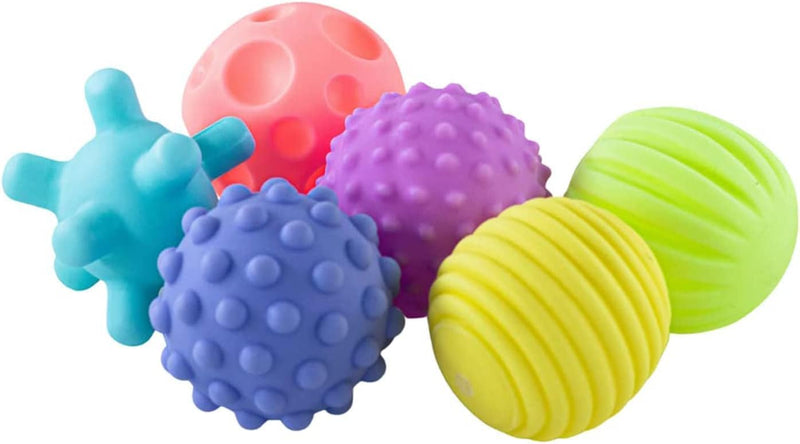 Mumoo Bear Sensory Multi-Ball Set - 6-Piece Textured Toy for Babies 6 Months+, Stimulates Exploration and Motor Skills