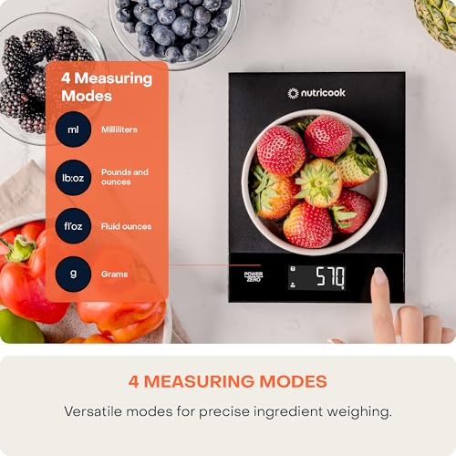 Nutricook Food Scale, 11lb Digital Kitchen Scale, Weight in Grams and Ounces (1g Precise) for Baking, Cooking, Nutrition and Meal Prep, Tare Function