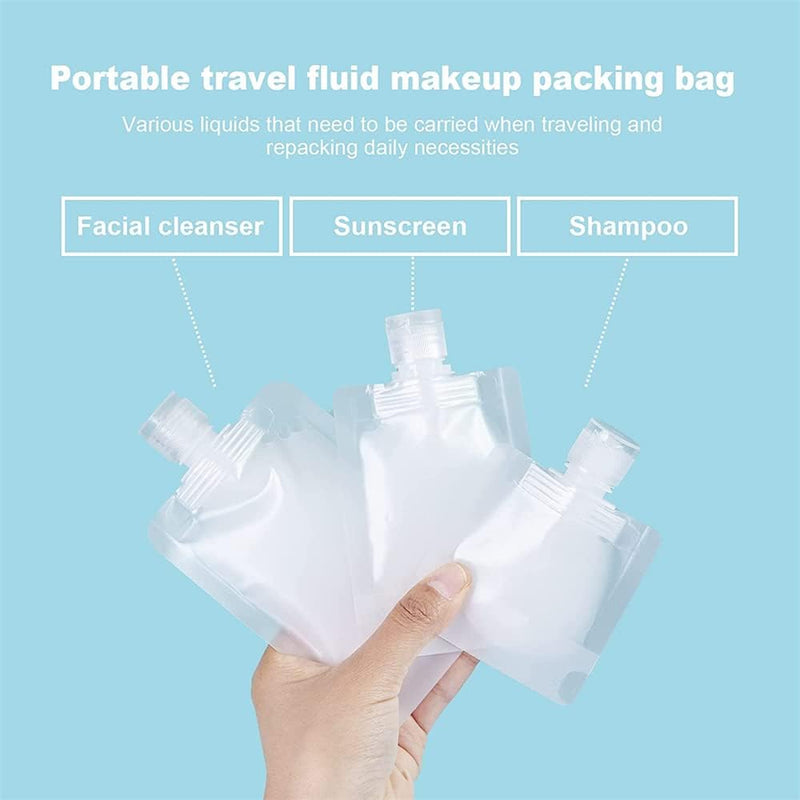 15Pack Travel Pouches for Toiletries, TSA Approved Travel Size Portable Containers, Stand Up Pouch, Leakproof Squeezable Bags Refillable Travel Accessories for Shampoo Conditioner Lotion Soap Liquids