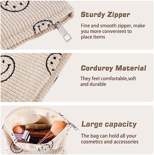 ZLFSRQ 3Pcs Checkered Makeup Bag for Women Large Cosmetic Bag Set Travel Toiletry Bag Makeup Pouch Bag for Purse Pink Zipper Storage Bag Organizer Cute Small Aesthetic Girls Car Essentials Bag