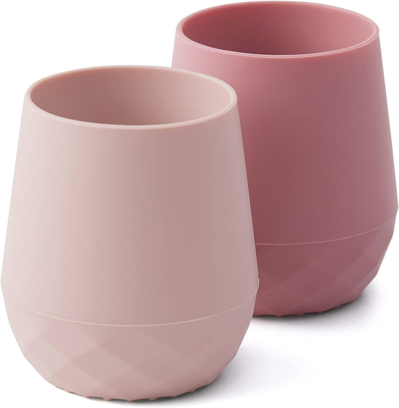 SAMiGO Silicone Baby Cups Tiny Cups for 6-12 Month Infants - Baby Led Weaning Cups for Training - Open Cup Set - 2 Pack