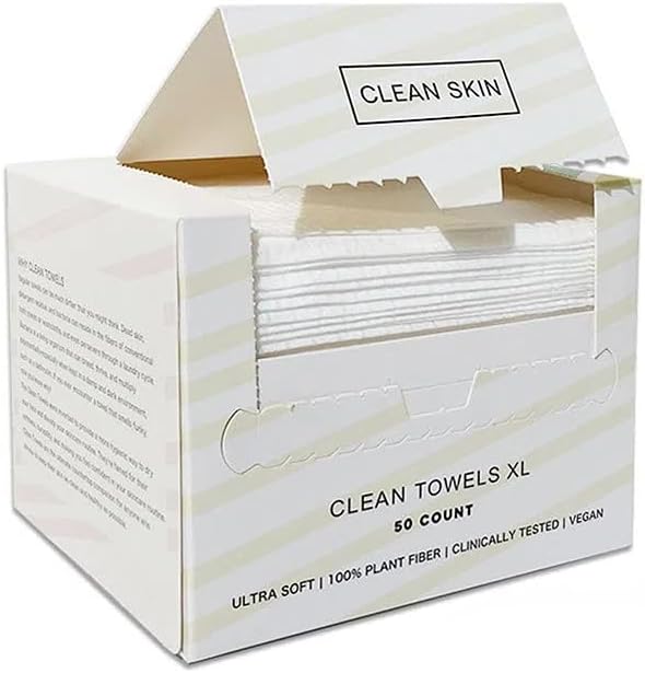 Disposable Face Towels, Cotton Beauty Cleansing Towels, Cotton Pads Face Towel for Makeup and Clean Skin, Soft and Thick Dry Wipes 50 Sheets/Box
