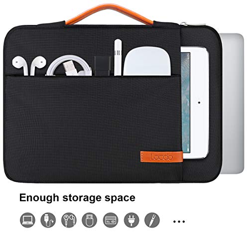 Lacdo 360° Protective Laptop Sleeve Case for 16 inch New MacBook Pro M4/M3/M2/M1 Pro/Max A3403 A3186 A2991 A2780 A2485 A2141 2024-2019, 15 inch Surface Laptop 7th Copilot+PC/6/5/4/3 Computer Bag,Black