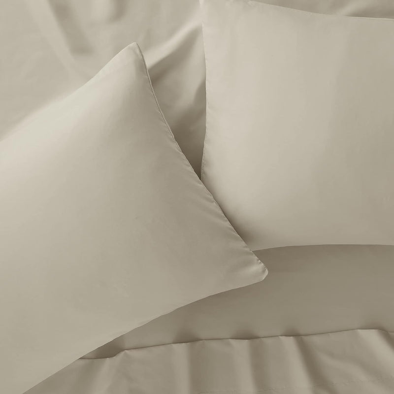 Serta Simply Clean Super Soft Hypoallergenic Stain Resistant Deep Pocket 3 Pieces Solid Bed Sheet Set, Twin XL, Silver Grey