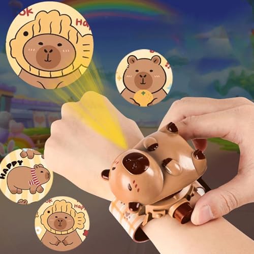 Animal Projection Watch for Kids, Capybara Themed Digital Projector Watch with 24 Fun Patterns, Adjustable Digital Screen Watch for Boys and Girls, Ideal Kindergarten for Ages 3 to 8