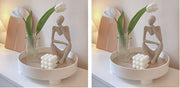 Thinker Statues and Sculptures, Sandstone Resin Thinker Statue Ornaments, Abstract Style Sculptures, Housewarming Gifts, Housewarming Decorations, Living Room Dining Desk Decorations (Right, Small)