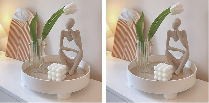 Thinker Statues and Sculptures, Sandstone Resin Thinker Statue Ornaments, Abstract Style Sculptures, Housewarming Gifts, Housewarming Decorations, Living Room Dining Desk Decorations (Right, Small)
