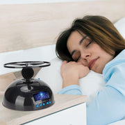 Flying Alarm Clock, Novelty Digital LED Alarm Clock, Digital LED Clock Gadget Run Away for Bedroom, Office, Home, School, Electronic Helicopter, Chopper, Propeller, Heavy Sleepers