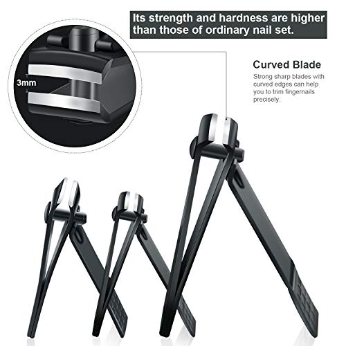 Keiby Citom Manicure Set, Travel Nail Clippers Kit Pedicure Care Tools, 10pcs Stainless Steel Grooming kit (Black)