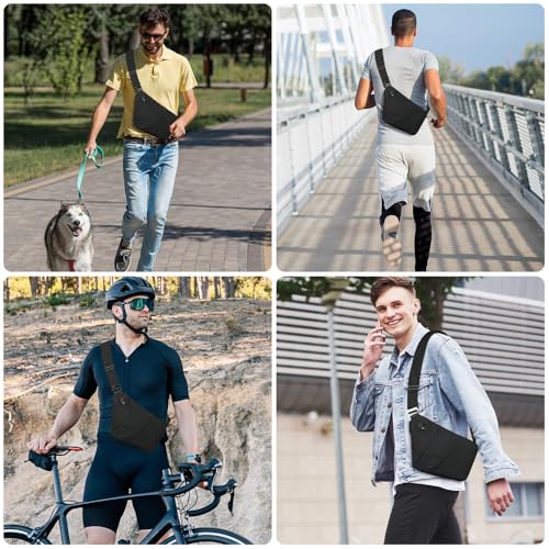 PINKE Anti-theft Chest Bag Men Women, Multi Pockets Slim Sling Bag Travel Crossbody Bag, Lightweight Shoulder Bag Personal Flex Bag for Work & Outdoor With Passport Card Holder