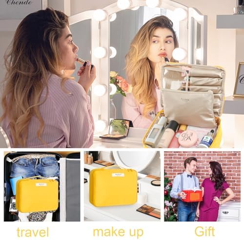 Queboom Travel Makeup Bag Cosmetic Bag Makeup Bag Toiletry bag for women and girls