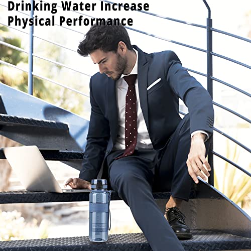 Drinking Water Bottle | Water Bottle for Men, Women & Kids | Leakproof BPA Free Yoga & Gym Running Water Bottle with One-Click Lock | Anti-Fall Tritan Sports Water Bottle (1000-ml, Calitoria Blue)
