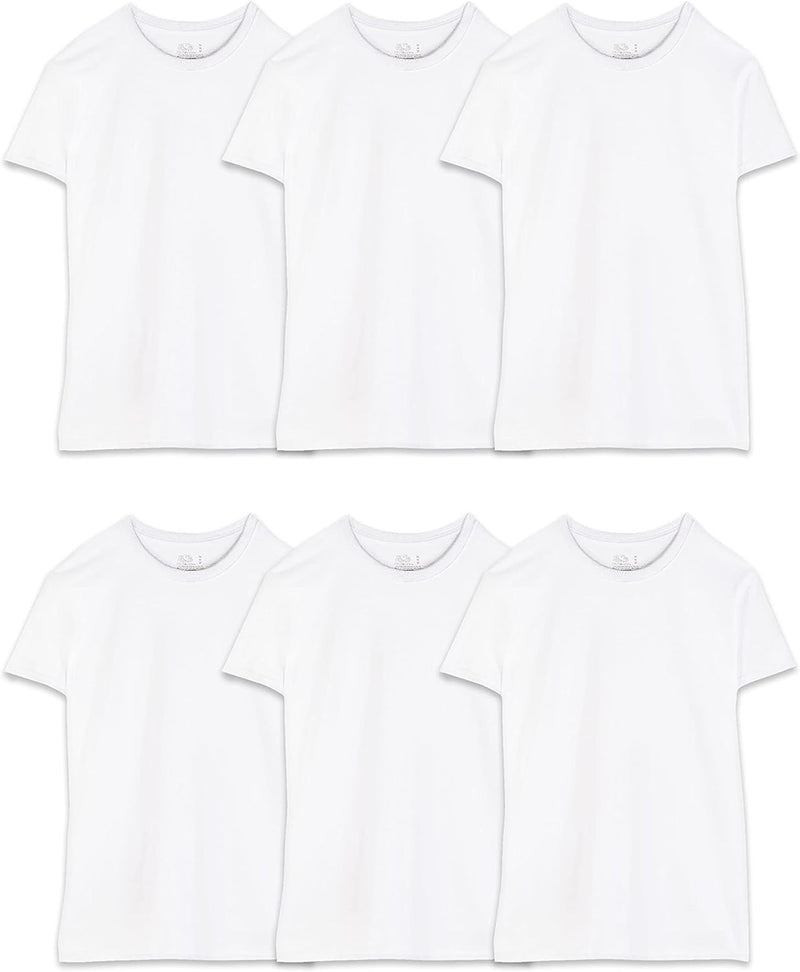 mens Stay Tucked Crew T-shirt T-Shirt - Big Man - 6 Pack - White