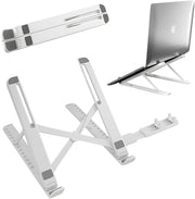 2-in-1 ABS Laptop Stand for Desk and Phone Holder, Adjustable Foldable Laptop Riser Portable Ergonomic Notebook Stand for Laptops/iPad (11-17")