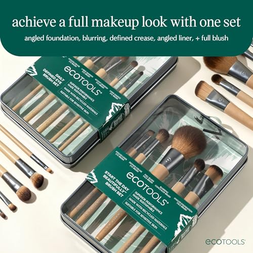 Ecotools Limited Edition Start The Day Beautifully Makeup Brush Set, Silver, 1 Count (Pack Of 1)