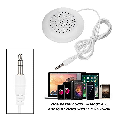 Sorandy Mini Portable Speaker, Cell Phone Speaker, 3.5mm Mini Stereo Speaker Pillow Speaker for MP3, Phone, Tablet, Laptop, Plug and Play