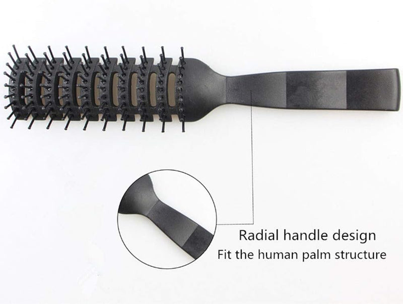 (Space Brush) - Hair Brush, Vent Brush For Women & Men, Vented Hairbrush for Blow Drying, Wet or Dry With Ball Tipped Bristles, For Short Straight Hair Perfect For Travel (Space Brush), Black, 22cm