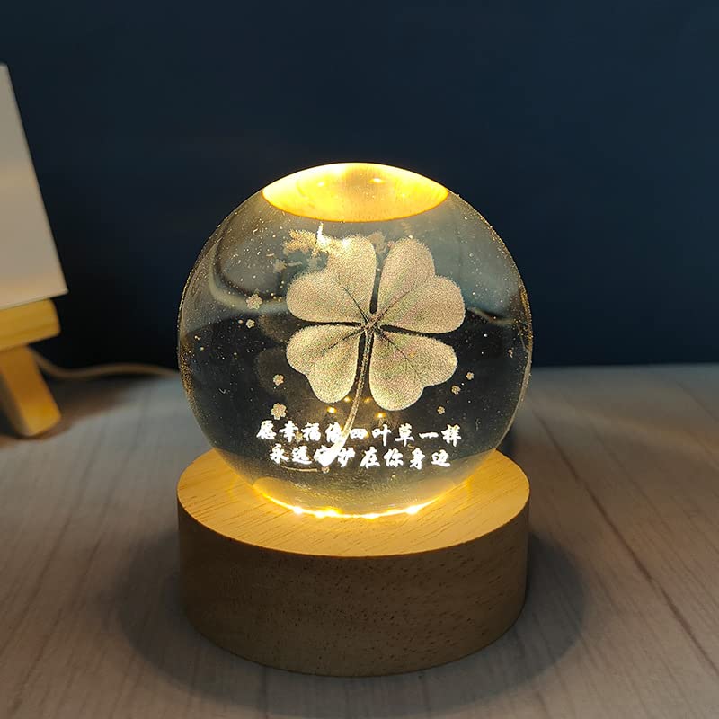 Engraved crystal ball night light creative bthday gift for gls, boys, glfriends, friends, classmates, and classmates Moon - Night Light USB Night Light Ornament YUSASHOP