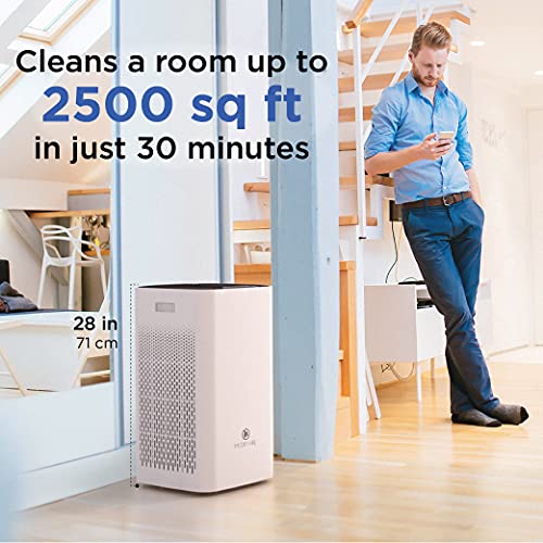 Medify MA-112 Air Purifier with H13 True HEPA Filter | 2,500 sq ft Coverage | for Allergens, Wildfire Smoke, Dust, Odors, Pollen, Pet Dander | Quiet 99.9% Removal to 0.1 Microns | White, 1-Pack