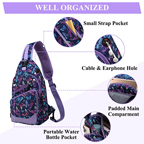 Sling Bag for Men Women, Vaschy Anti-theft Chest Casual Crossbody Bag Daypack Lightweight Small Over the ShoulderBag for Hiking Travel Outdoor Motorcycle One Strap