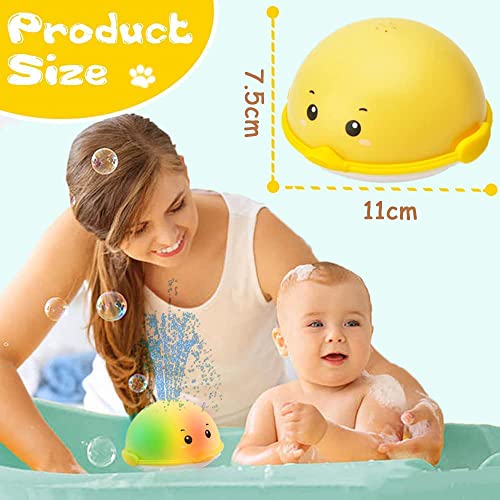 X spring Spray Water Bath Toy, Light Up Sprinkler Duck Induction Spray Water Toy with LED Light, Auto Sprinkler Bathtub Toddler Bath Toys, Boys Girls Baby Bath Toys for Toddlers 1 to 3 (Duck)