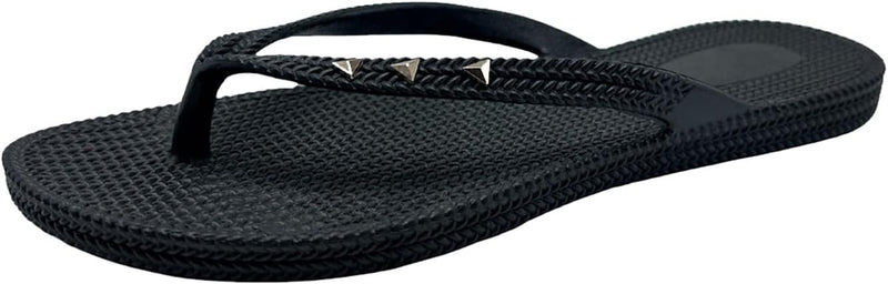 Rivet Decor Flip Flops, Comfortable Non - Slip Beach Sandals for Women, Fashion Outdoor Flip Flops