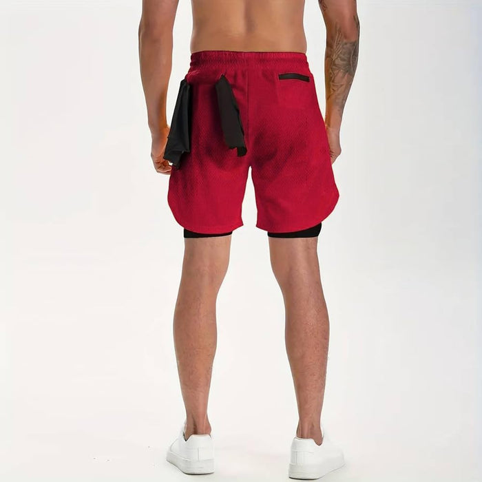 VITION Gym Shorts for Men, Men's Activewear Running Shorts,Drawstring Gym Shorts Men, 2 Layer Loose Athletic Shorts with 4 Pockets