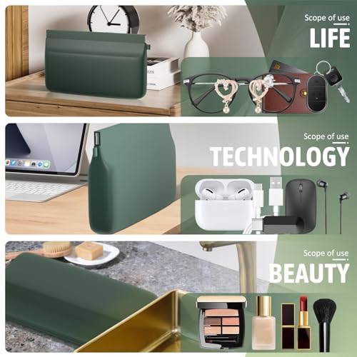 TERRIFI Silicone Makeup Bag, Portable Cosmetic Bag for Women and Girls, Travel Toiletry Bag for Makeup, Beauty Tools, and Brushes